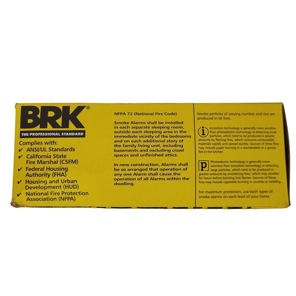 2 Pack BRK First Alert 9120B Smoke Alarm AC Power w/ Battery Backup White NIB - Picture 3 of 6